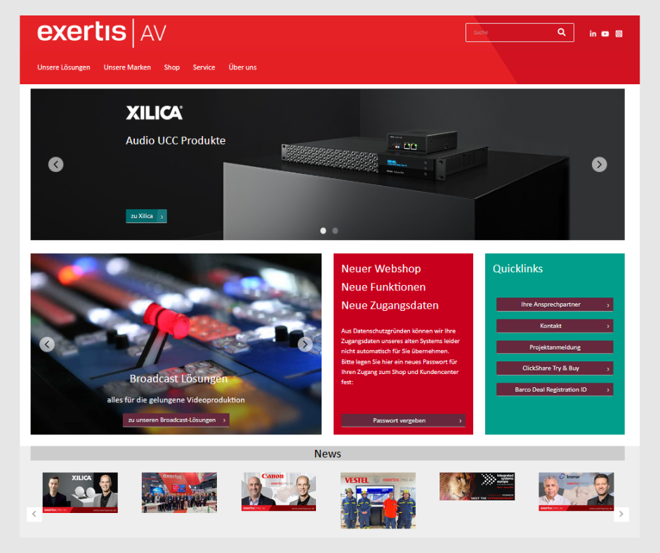 Schnell, intuitiv und responsiv – Exertis AV relauncht Website und Webshop	